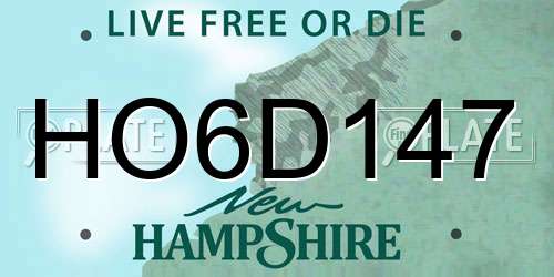 HO6D147 New Hampshire License Plate