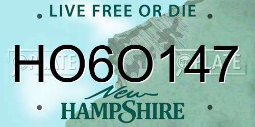 HO6O147 New Hampshire License Plate