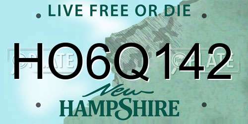 HO6Q142 New Hampshire License Plate
