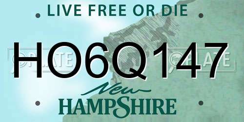 HO6Q147 New Hampshire License Plate