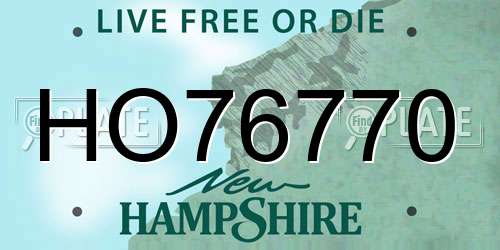 HO76770 New Hampshire License Plate