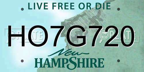 HO7G720 New Hampshire License Plate