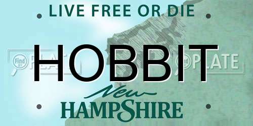 HOBBIT New Hampshire License Plate