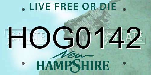 HOG0142 New Hampshire License Plate