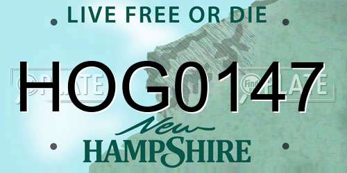 HOG0147 New Hampshire License Plate