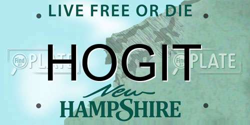 HOGIT New Hampshire License Plate