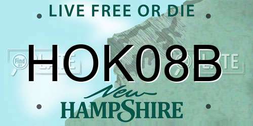 HOK08B New Hampshire License Plate
