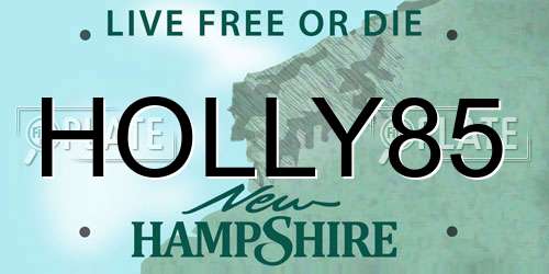 HOLLY85 New Hampshire License Plate