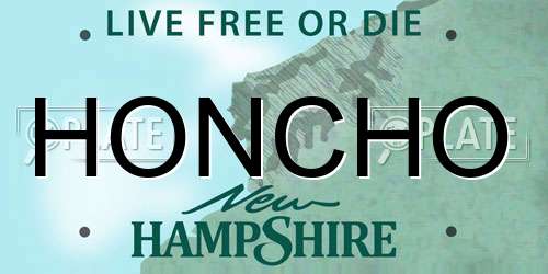 HONCHO New Hampshire License Plate