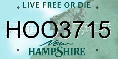 HOO3715 New Hampshire License Plate