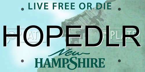HOPEDLR New Hampshire License Plate