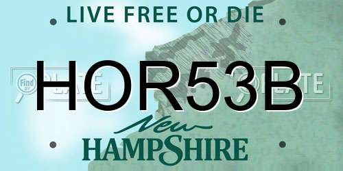 HOR53B New Hampshire License Plate