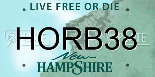 HORB38 New Hampshire License Plate