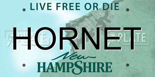 HORNET New Hampshire License Plate