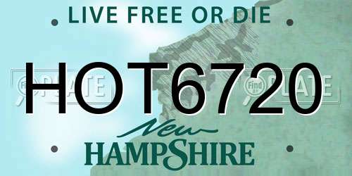 HOT6720 New Hampshire License Plate