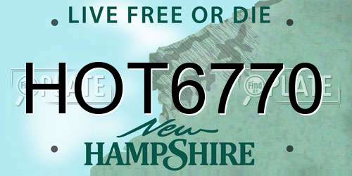 HOT6770 New Hampshire License Plate