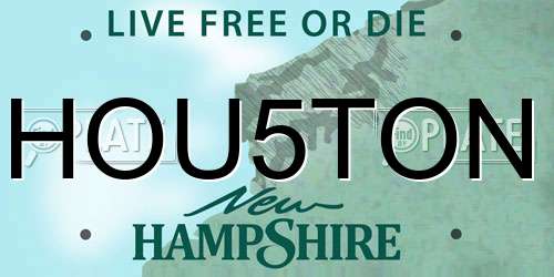 HOU5TON New Hampshire License Plate