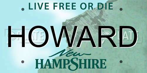 HOWARD New Hampshire License Plate