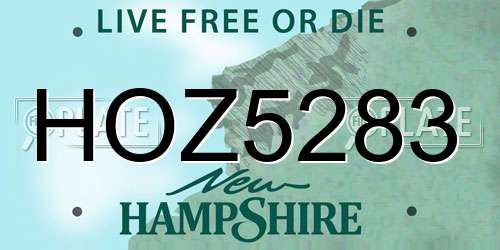 HOZ5283 New Hampshire License Plate