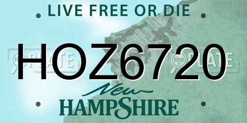 HOZ6720 New Hampshire License Plate