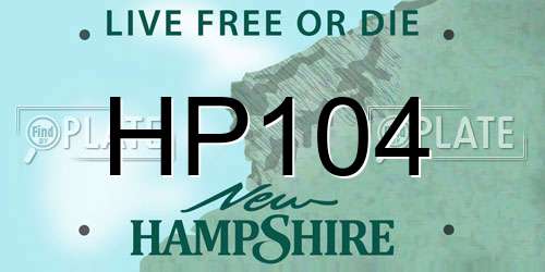 HP104 New Hampshire License Plate