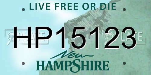 HP15123 New Hampshire License Plate