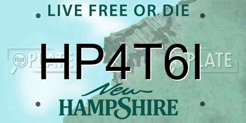 HP4T6I New Hampshire License Plate