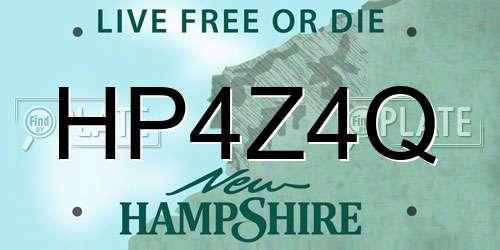 HP4Z4Q New Hampshire License Plate