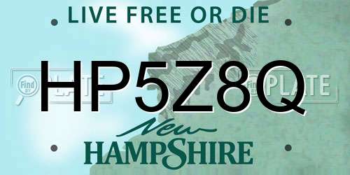 HP5Z8Q New Hampshire License Plate