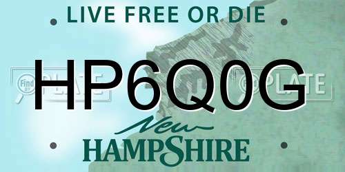 HP6Q0G New Hampshire License Plate
