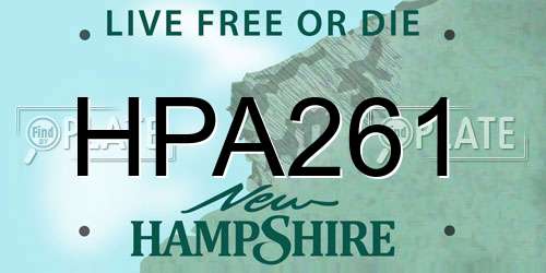 HPA261 New Hampshire License Plate