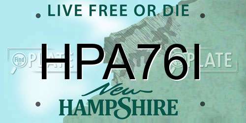 HPA76I New Hampshire License Plate
