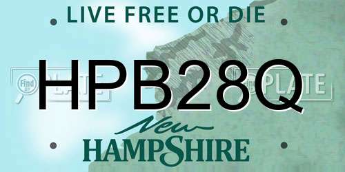 HPB28Q New Hampshire License Plate