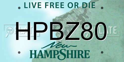 HPBZ80 New Hampshire License Plate
