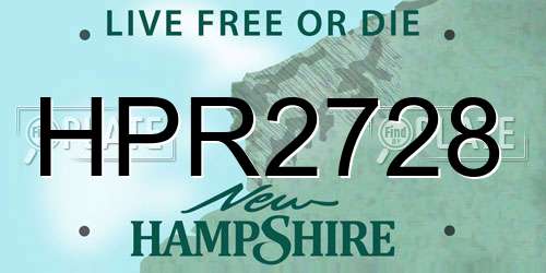 HPR2728 New Hampshire License Plate