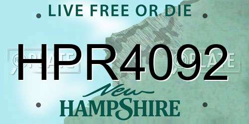 HPR4092 New Hampshire License Plate