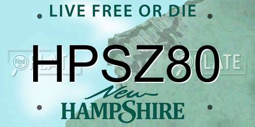 HPSZ80 New Hampshire License Plate