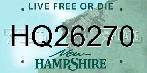 HQ26270 New Hampshire License Plate