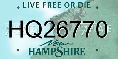 HQ26770 New Hampshire License Plate