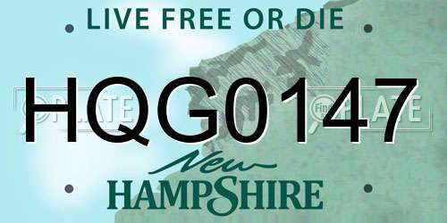 HQG0147 New Hampshire License Plate