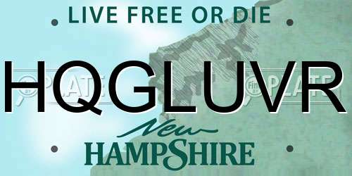 HQGLUVR New Hampshire License Plate