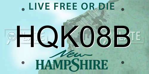 HQK08B New Hampshire License Plate