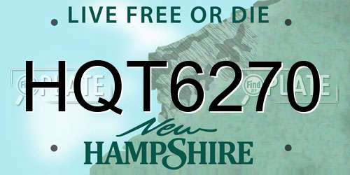 HQT6270 New Hampshire License Plate