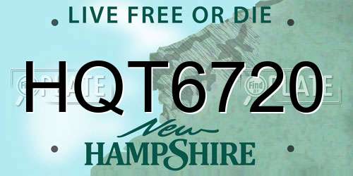 HQT6720 New Hampshire License Plate