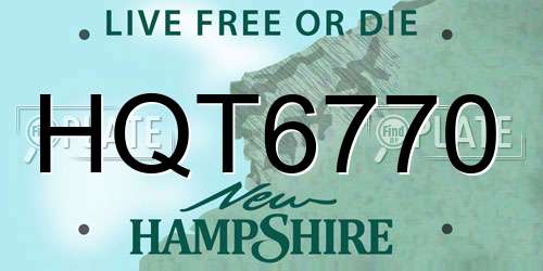 HQT6770 New Hampshire License Plate