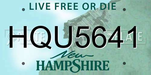 HQU5641 New Hampshire License Plate