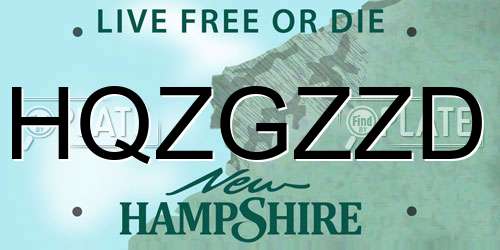 HQZGZZD New Hampshire License Plate