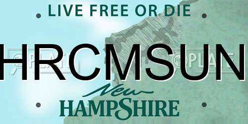 HRCMSUN New Hampshire License Plate