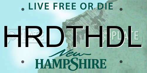 HRDTHDL New Hampshire License Plate