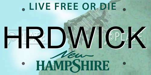 HRDWICK New Hampshire License Plate